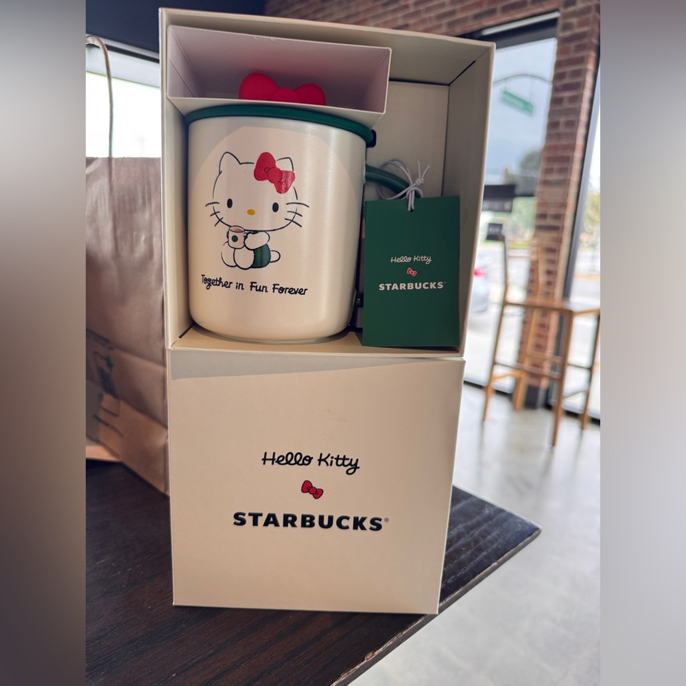 Starbucks Hello Kitty White and Red Mug
